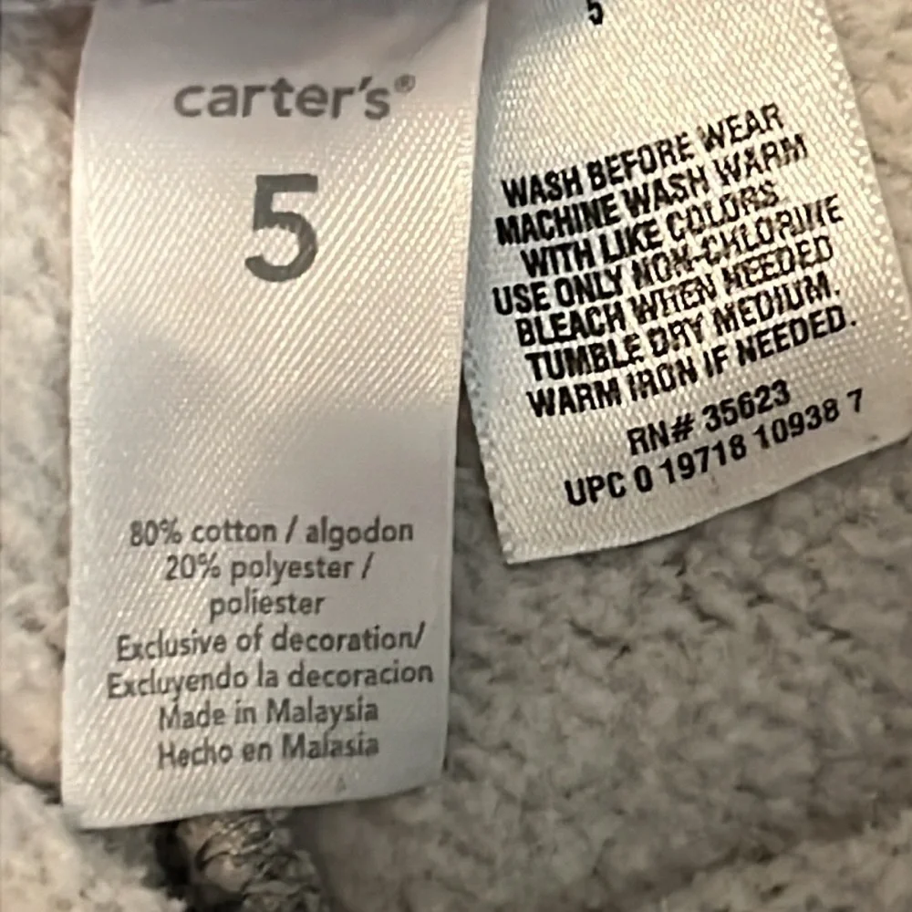 Kids Carters Sweatpants Size 5‎ Grey/Blue